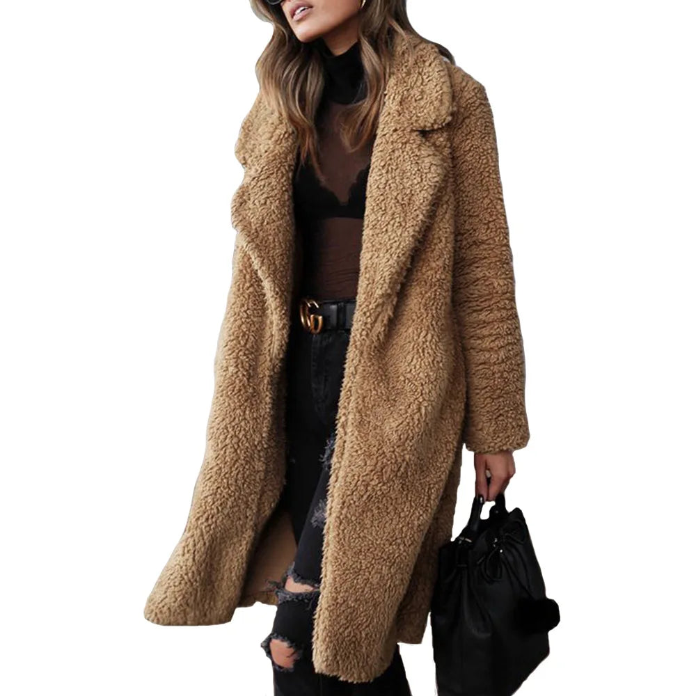Long Winter Faux Fur Coat