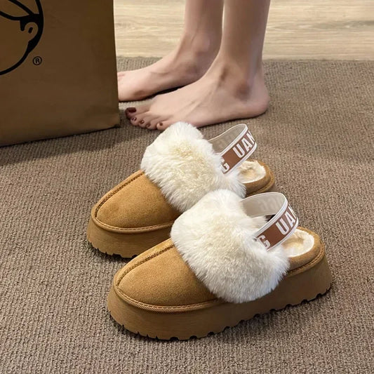 Fur Short Warm PlatformSlippers