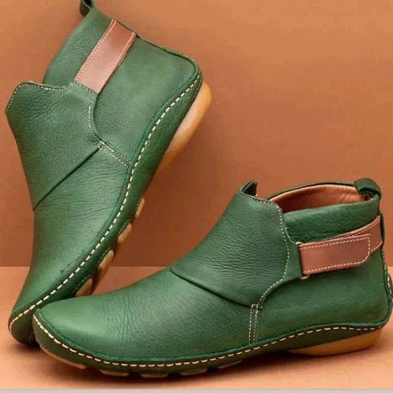 Genuine Leather Vintage Ankle Boots