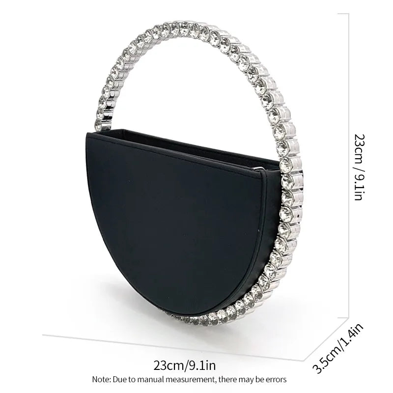 Rhinestone Round Ring Evening Bag