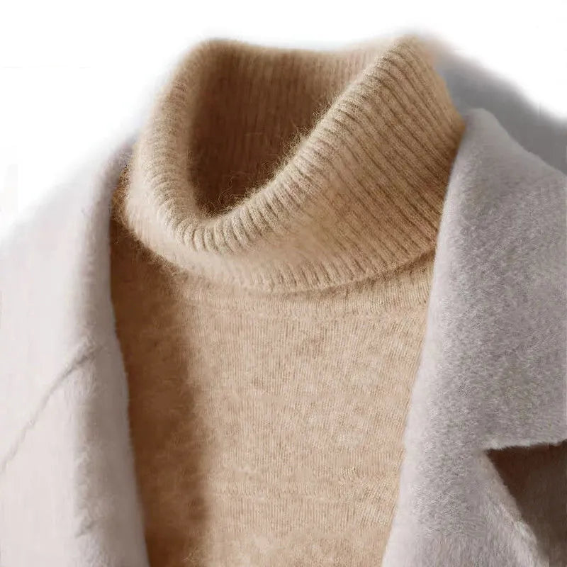 100% Pure Cashmere Wool Turtleneck Sweaters For Men