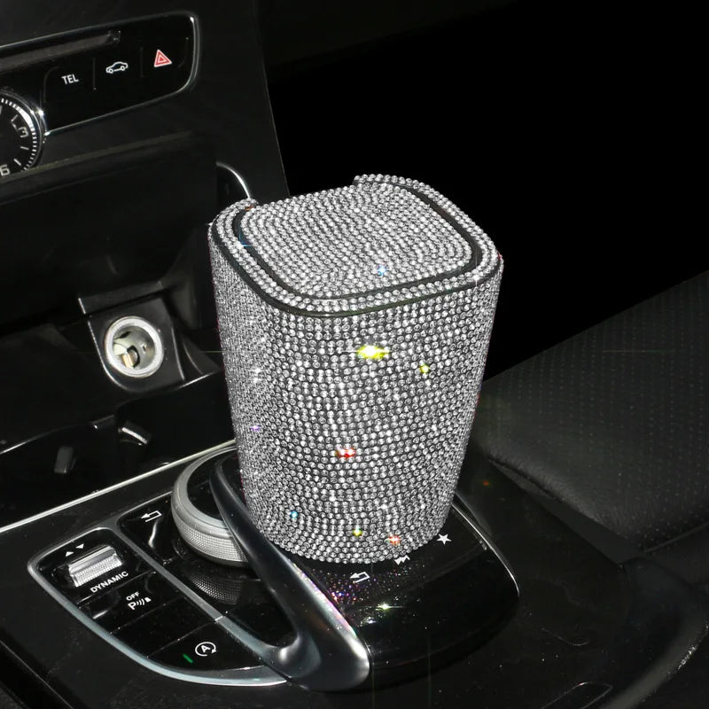 Bling Car Ashtray with LED Lights and Cover Windproof and Odor-Proof