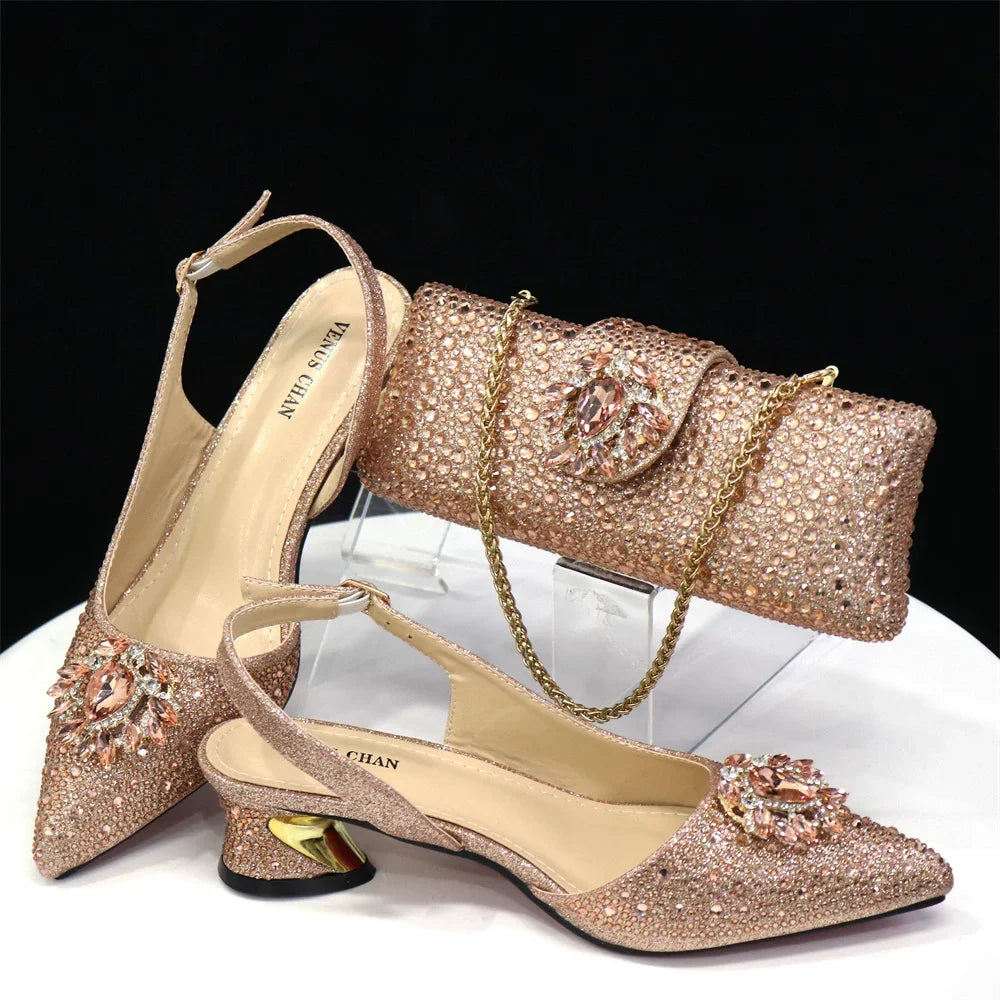 Italian Hollow Design Women Shoes with Matching Bag