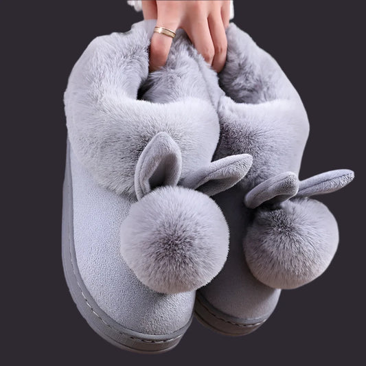 Rabbit Furry Ears Slippers