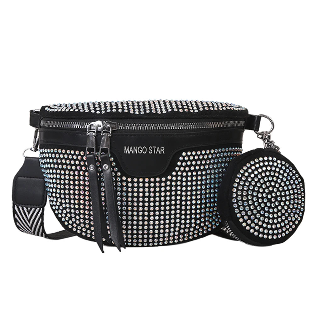 Rhinestone Waist Belt Bag