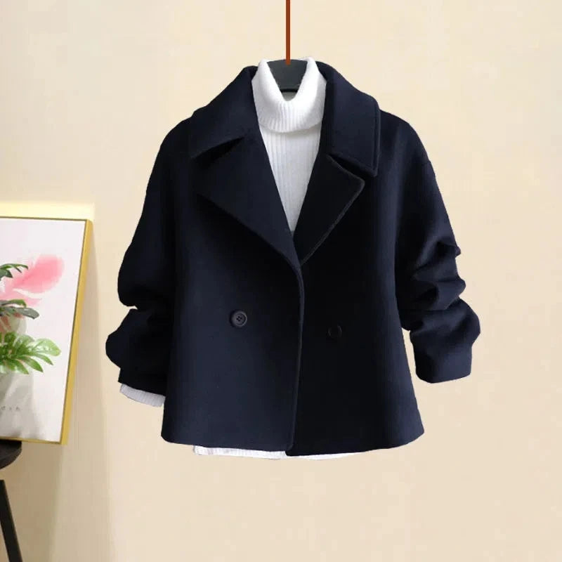 Winter Wool Suit Jacket Jacket Long Sleeve Knitted Sweater Casual Trousers Three Piece Set