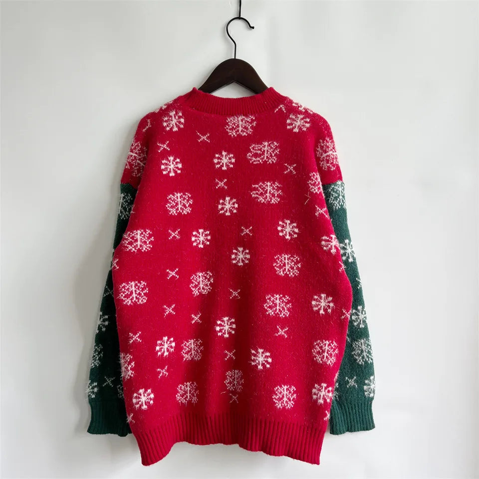 Santa Claus Snowflake Knit Pullover