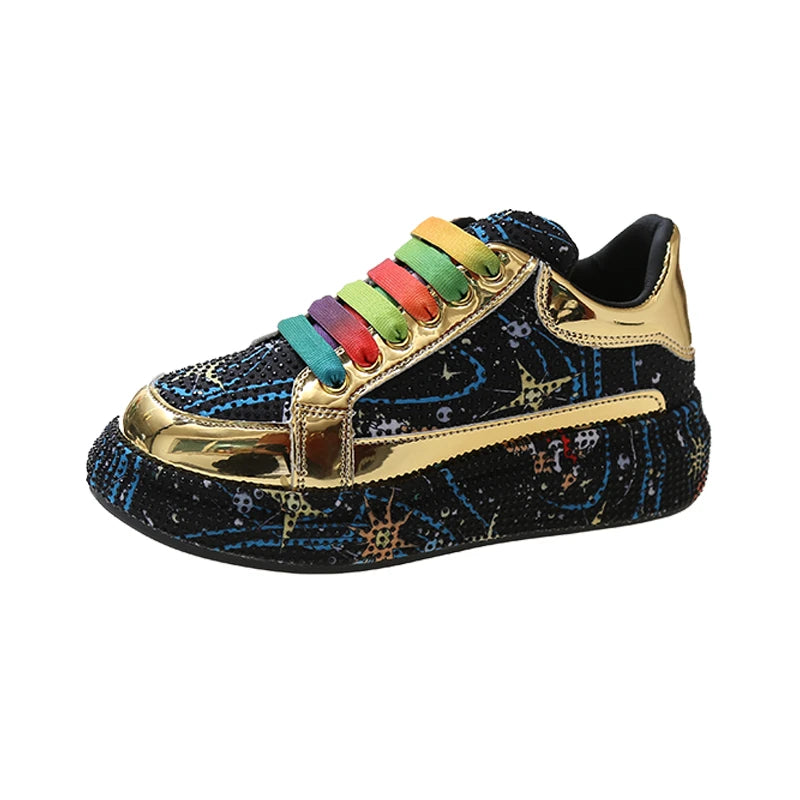 Graffiti Trendy Rhinestone Sneakers Shoes