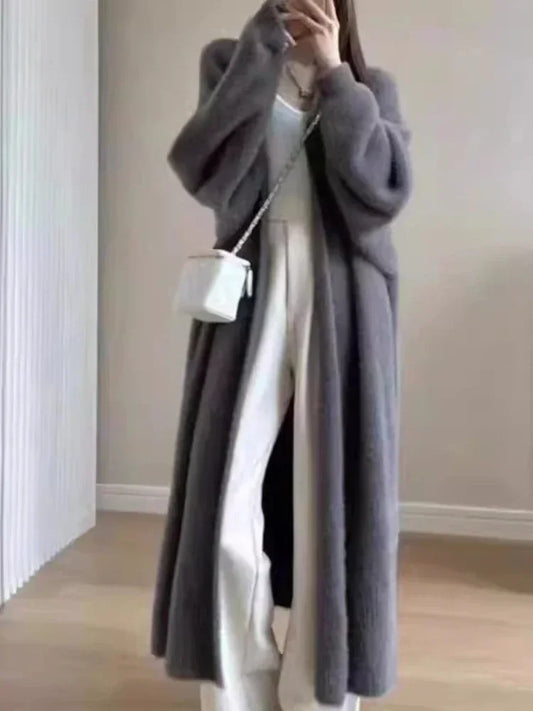 Vintage Knitted Long Sweaters Coat