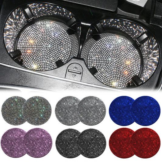 Shining Diamond Car Coaster Water Cup Slot Non-Slip Mat