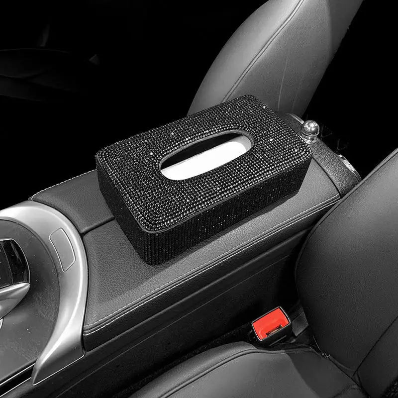 New Luxury Rhinestone Car Tissue Box Holder