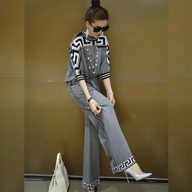 Fashion Wide-leg Pants Set