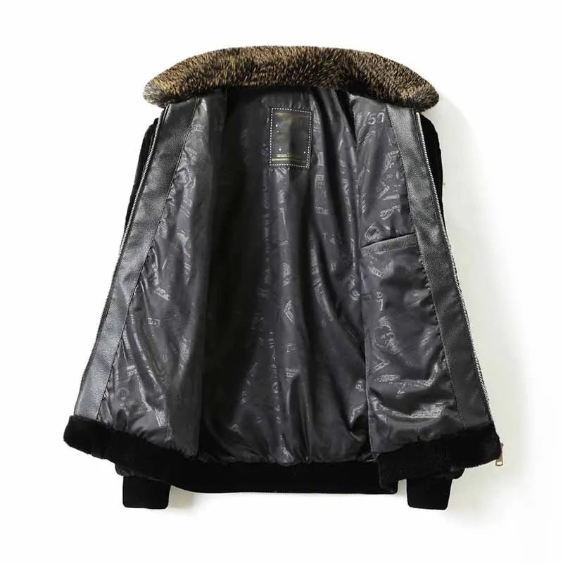 Winter Short Deluxe Imitation Fur Jacket Men Turn-Down Collar Black Soft Warm Faux Fur Coat Men Long Sleeve Fluffy Jackets 2025
