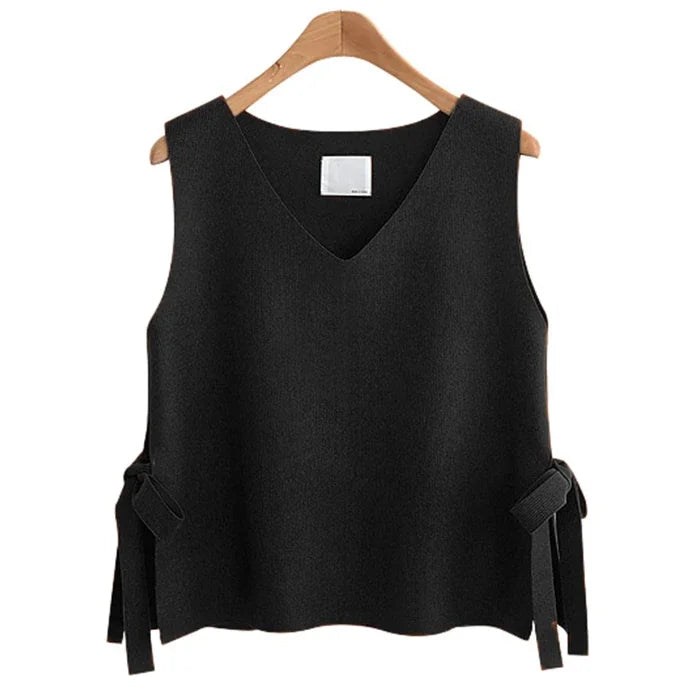 Crop Knit Top Vest Sweater