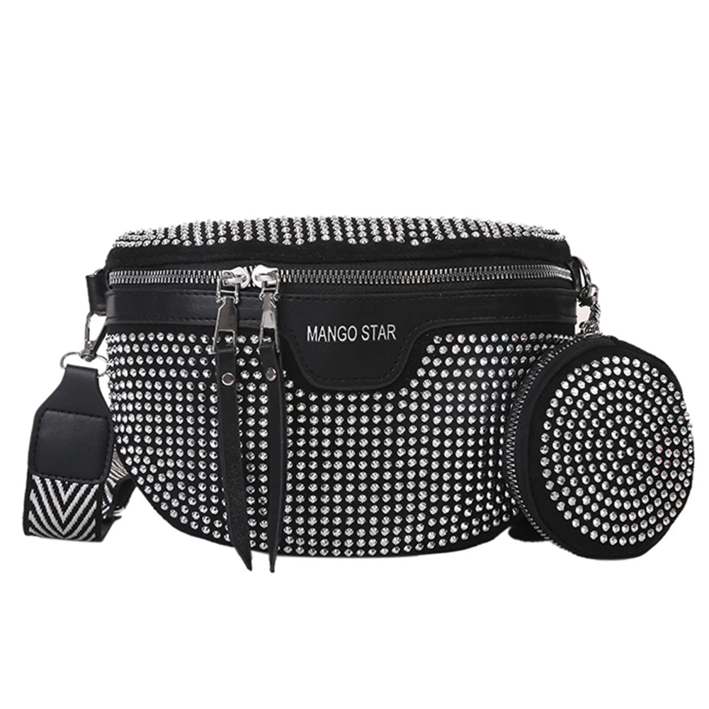 Rhinestone Waist Belt Bag