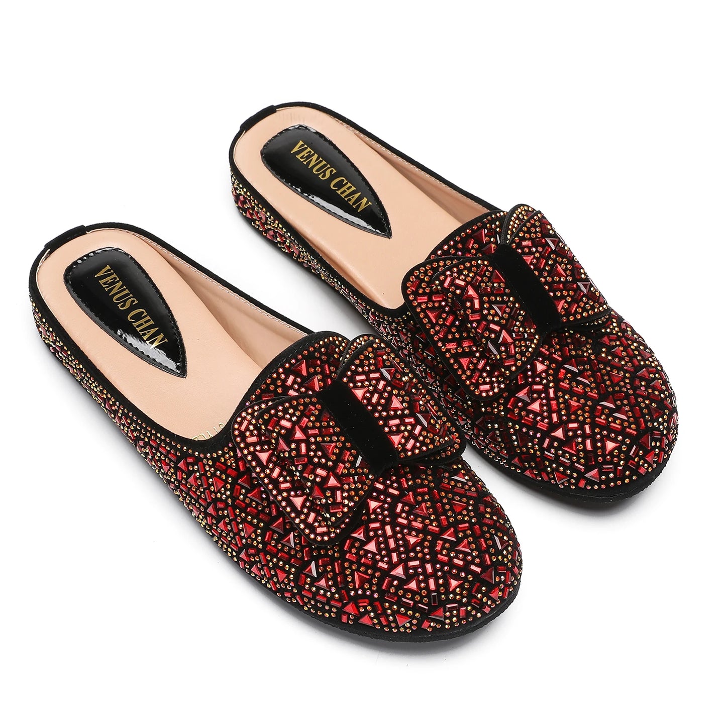 Nigeria Gold Color Stick in Elegant Flat Shoes