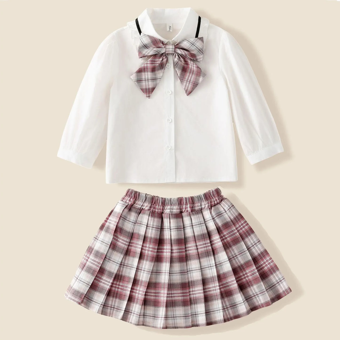 My Melody  Children's Knitted Cardigan Pleated Skirt Three Piece Set Skirt