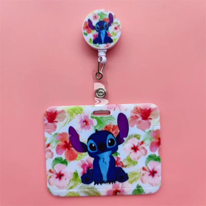 Disney Card Holder Retractable Clip Buckle Horizontal Badge Card Reel Holders