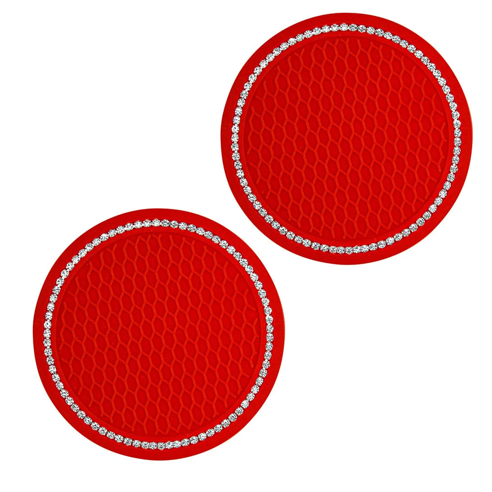 Car Non-slip Water Cup Pad with a Single Row of Bling