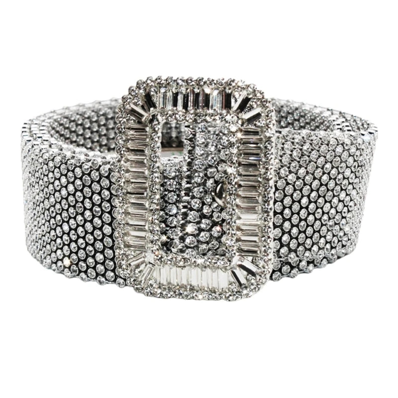 Bling Mesh Belts with Rhinestone Buckle