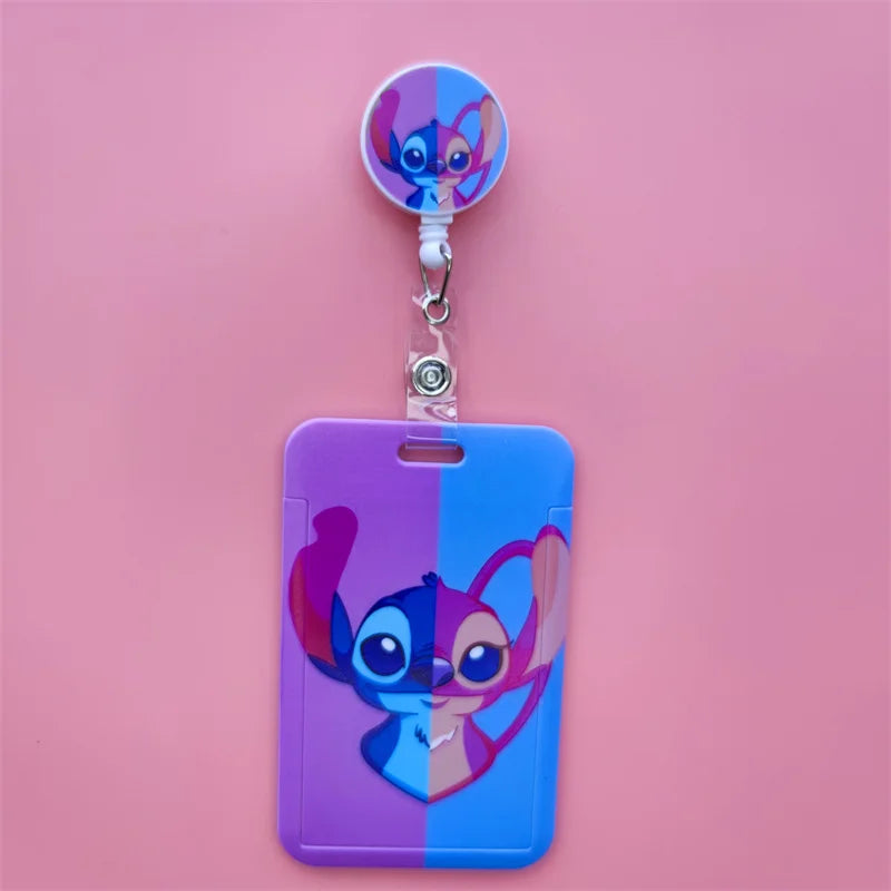 Disney Card Holder Retractable Clip Buckle Horizontal Badge Card Reel Holders