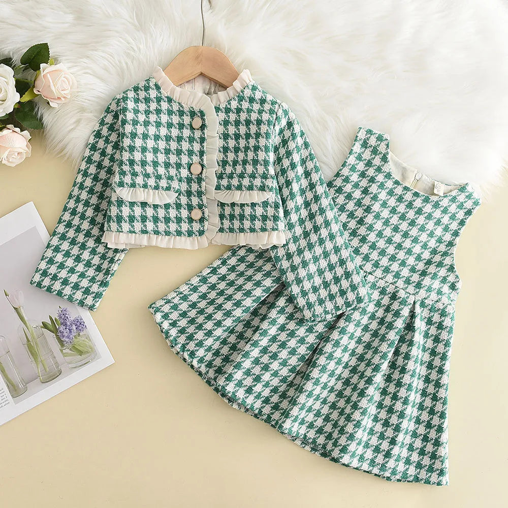 Girls Sweater Dress 2pcs Set