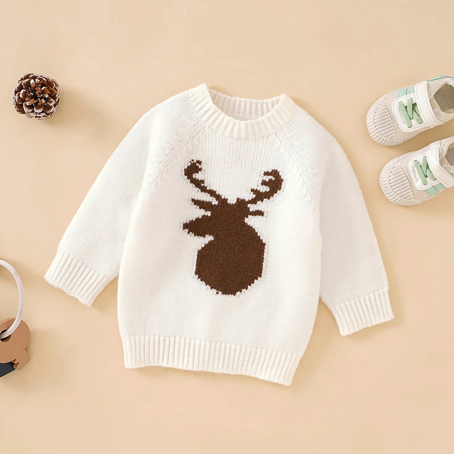 Girls Deer Full Sleeves Sweaters