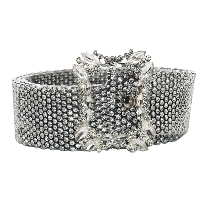 Bling Mesh Belts with Rhinestone Buckle