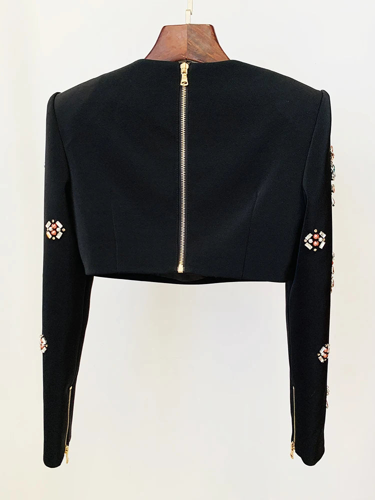Newest 2025 Designer Runway Cropped Tops Mini Skirt Set 2pcs