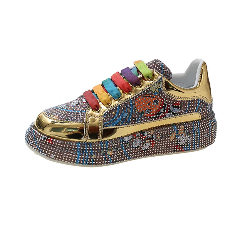 Graffiti Trendy Rhinestone Sneakers Shoes