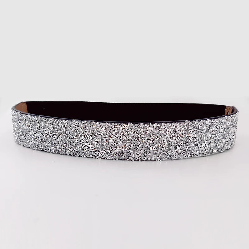 Shiny Rhinestone Elastic Corset Belt