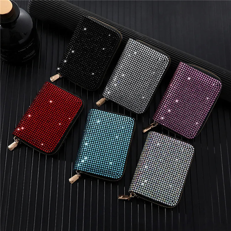 Rhinestone Small Wallet For Women Large-Capacity Multi-Card Slot