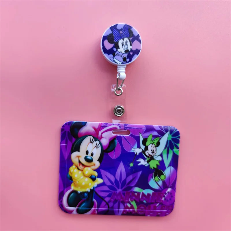 Disney Card Holder Retractable Clip Buckle Horizontal Badge Card Reel Holders