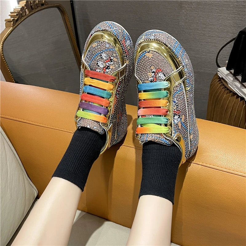 Graffiti Trendy Rhinestone Sneakers Shoes