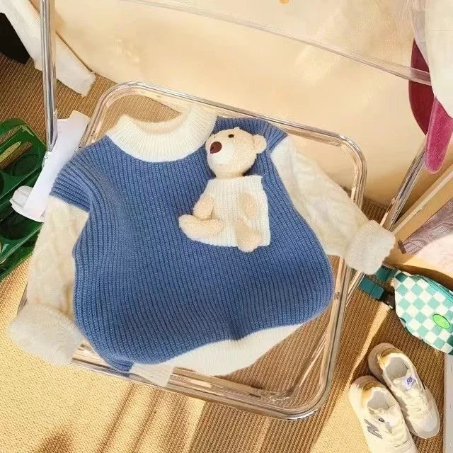 Boys And Girls Winter New Thickened Knitwear Sweater