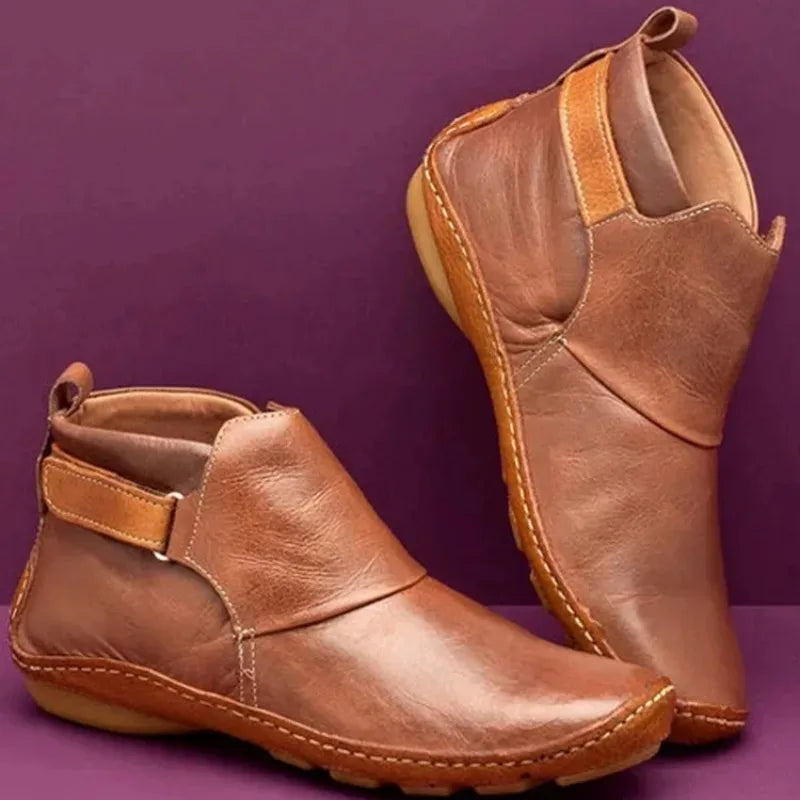 Genuine Leather Vintage Ankle Boots