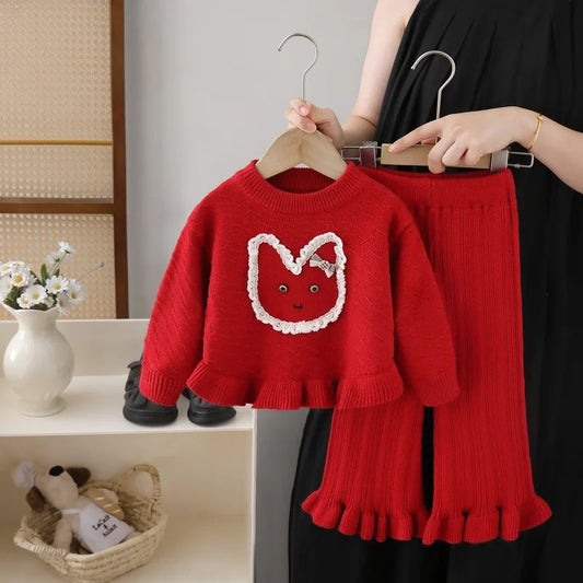 Girls Knitted Pants Set