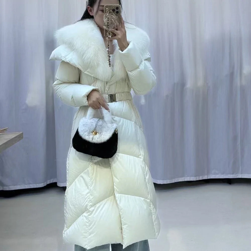 Fox Fur Collar Goose Down Coat