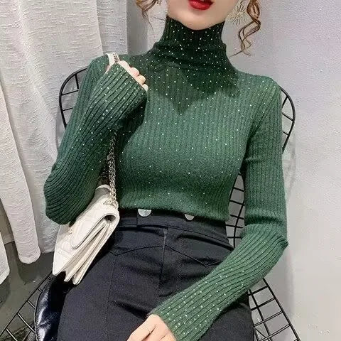 Bling Turtleneck Knitted Sweater
