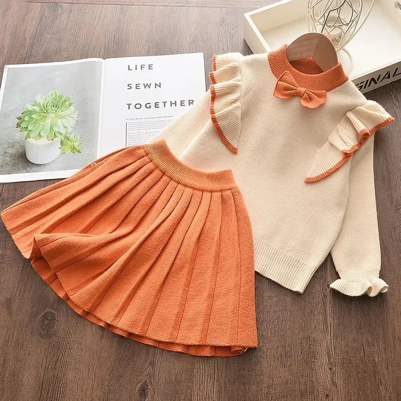 Girls Sweater Dress 2pcs Set