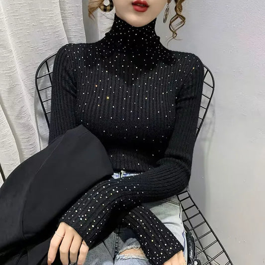 Bling Turtleneck Knitted Sweater