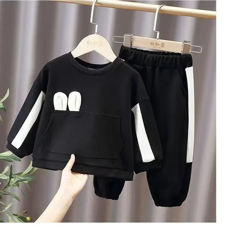 Fashionable Cute Large Bow Loose Sweater Pants 2PCS Set