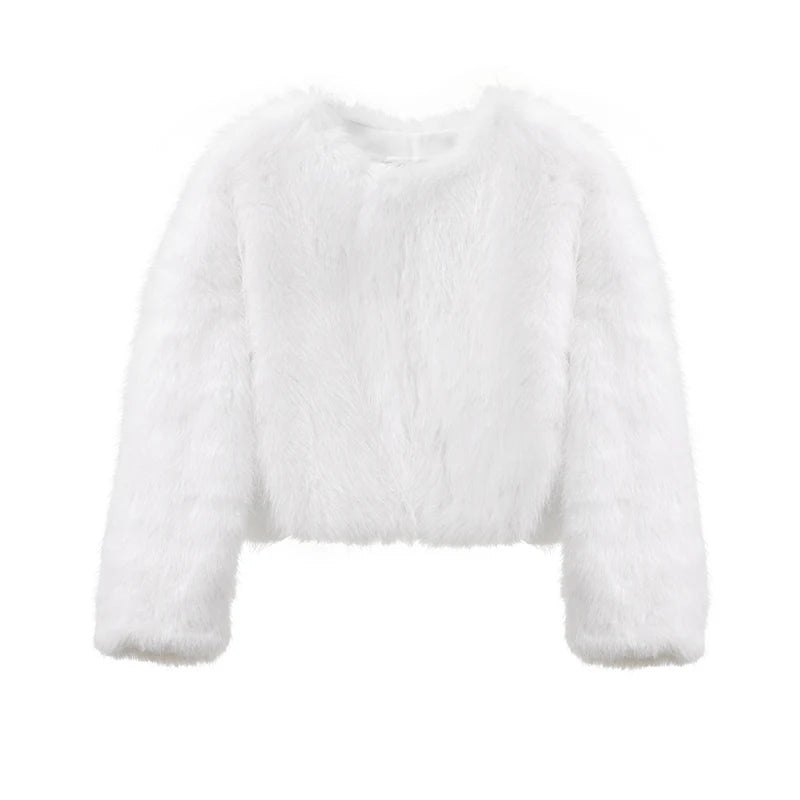 Cropped Faux Fur Fluffy Short Jacket