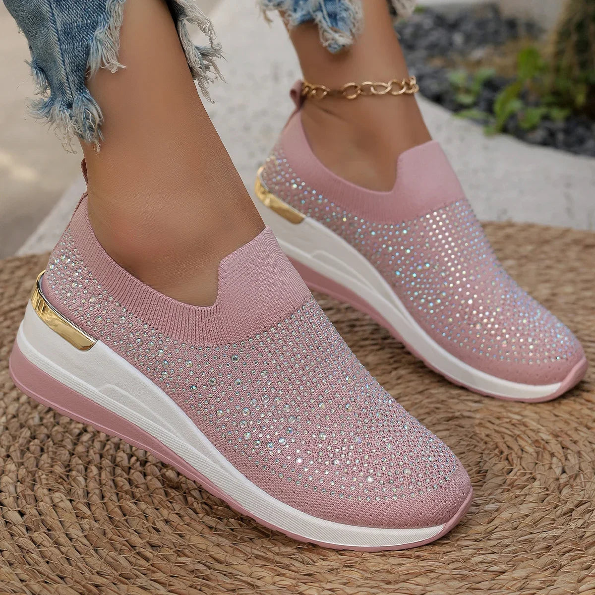 Mesh Bling Comfortable Sneakers