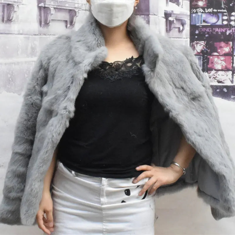 Natural Rabbit Fur Coat