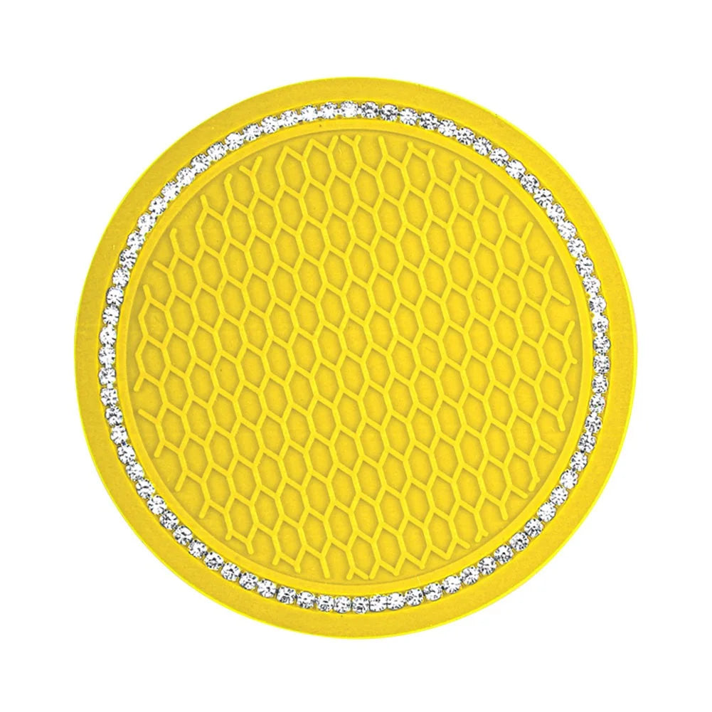 Car Non-slip Water Cup Pad with a Single Row of Bling