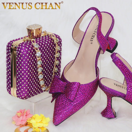 Bling Women Shoes and Bag Set