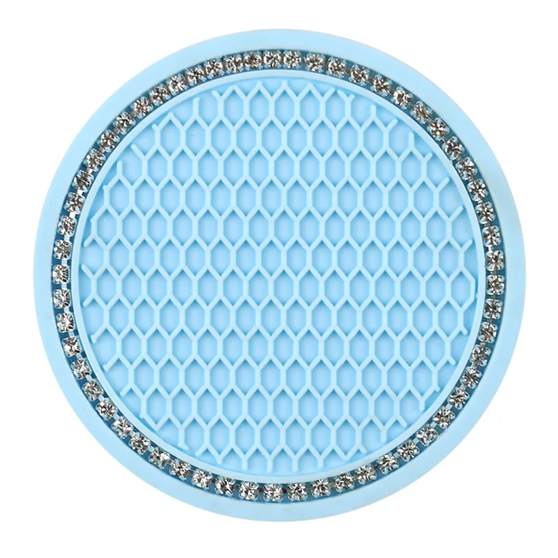 Car Non-slip Water Cup Pad with a Single Row of Bling