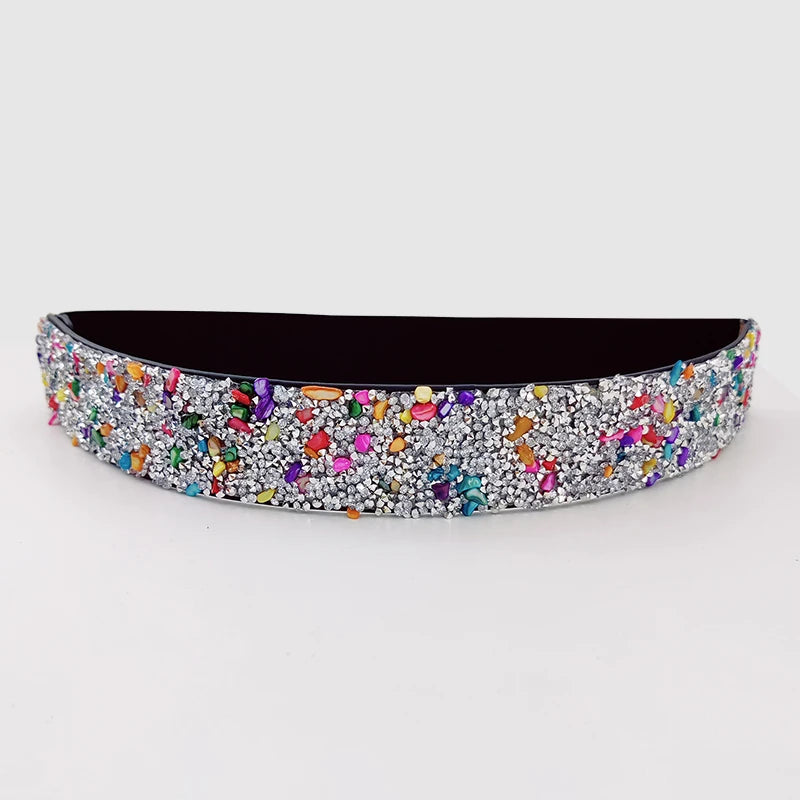 Shiny Rhinestone Elastic Corset Belt