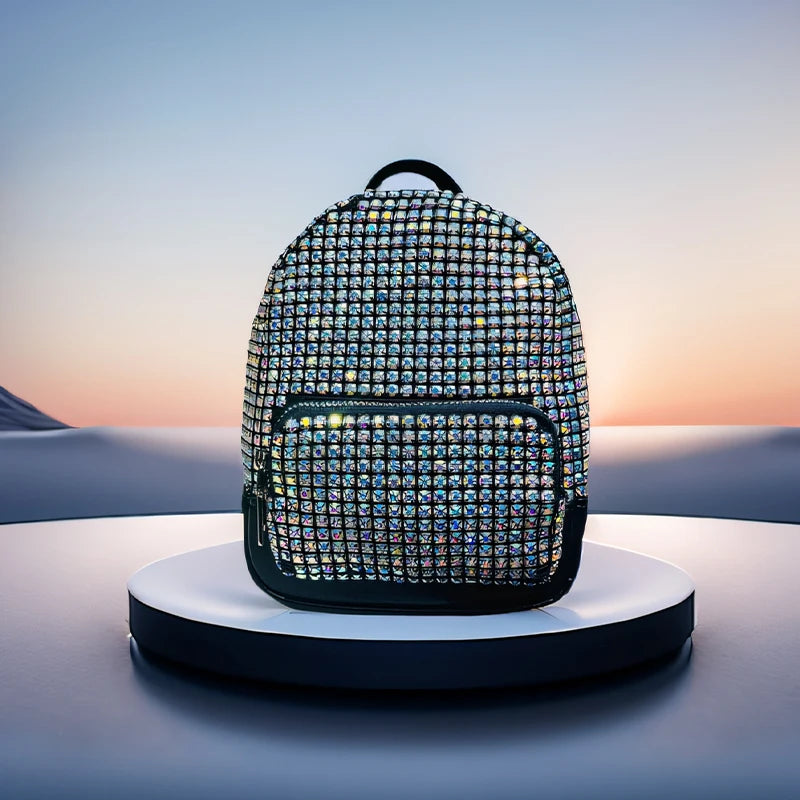 Mini Rhinestone Backpack Luxury Leather Backpack